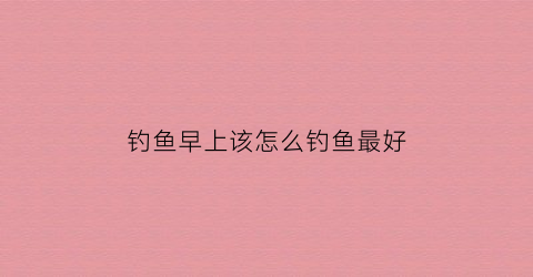 钓鱼早上该怎么钓鱼最好(早上钓鱼怎么钓才有鱼上钩)