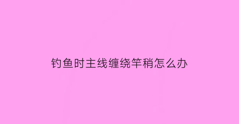 “钓鱼时主线缠绕竿稍怎么办(主线与竿稍绳防缠绕妙招)