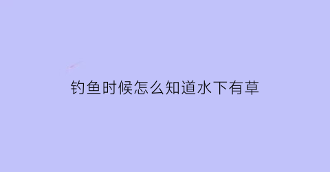 钓鱼时候怎么知道水下有草(钓鱼怎么观察水下是否有鱼)
