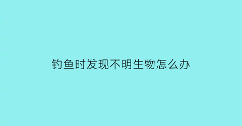 钓鱼时发现不明生物怎么办(钓鱼钓到奇怪的东西)