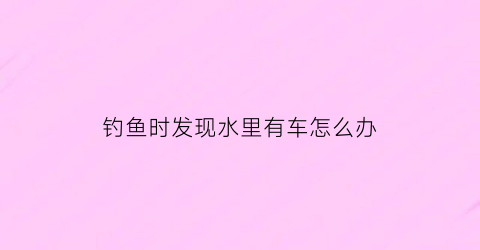 钓鱼时发现水里有车怎么办(水中弄到钓组)