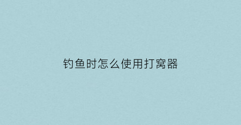 钓鱼时怎么使用打窝器(钓鱼时怎么使用打窝器视频教程)