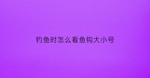 钓鱼时怎么看鱼钩大小号(怎样看鱼钩是几号的)