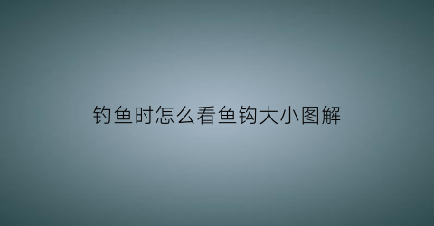 钓鱼时怎么看鱼钩大小图解(钓鱼时怎么看鱼钩大小图解)