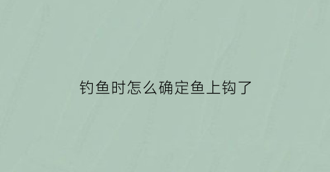 钓鱼时怎么确定鱼上钩了(钓鱼时怎么确定鱼上钩了呢)