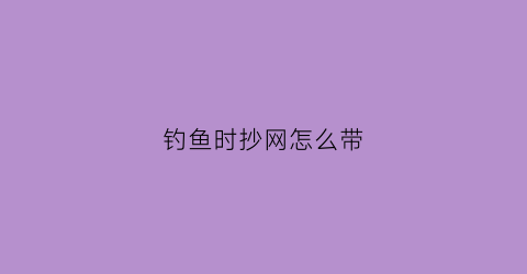 “钓鱼时抄网怎么带(钓鱼时抄网怎么带鱼)