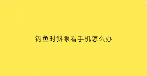 “钓鱼时斜眼看手机怎么办(钓鱼的眼睛)