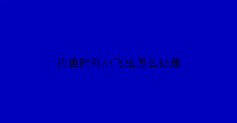 “钓鱼时有小飞虫怎么处理(钓鱼虫子种类图片)