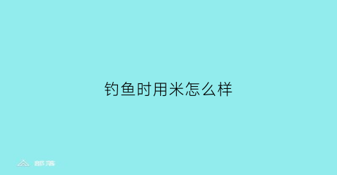 “钓鱼时用米怎么样(钓鱼用大米还是碎米)