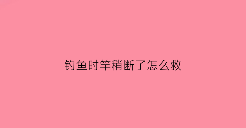 钓鱼时竿稍断了怎么救(竿稍断了一点怎么处理)