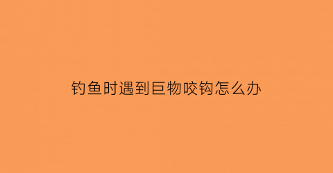 “钓鱼时遇到巨物咬钩怎么办(钓鱼时遇到巨物咬钩怎么办视频)