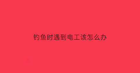 钓鱼时遇到电工该怎么办(钓鱼时触电如何判责依据)