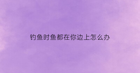 钓鱼时鱼都在你边上怎么办(钓鱼时鱼都在你边上怎么办呢)