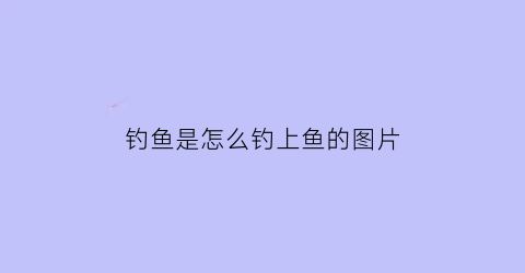 “钓鱼是怎么钓上鱼的图片(钓鱼的六种方式)