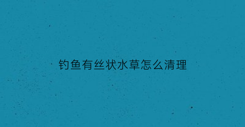 “钓鱼有丝状水草怎么清理(钓鱼有丝状水草怎么清理视频)