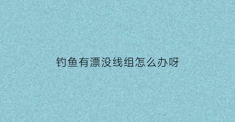 钓鱼有漂没线组怎么办呀(漂没了没鱼怎么回事)