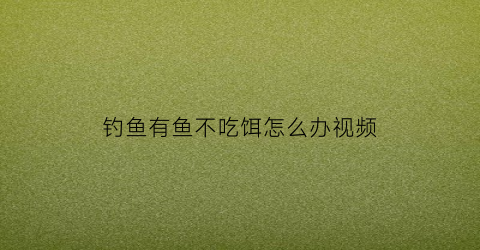 “钓鱼有鱼不吃饵怎么办视频(有鱼但是不吃鱼饵)