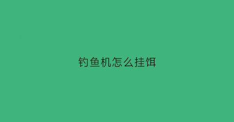 钓鱼机怎么挂饵(钓鱼机器位置)