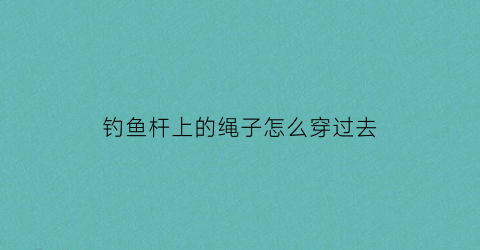 “钓鱼杆上的绳子怎么穿过去(钓竿绳是怎么安的)