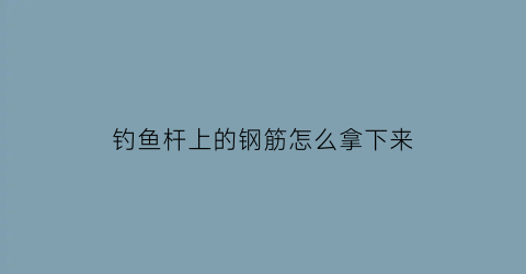 “钓鱼杆上的钢筋怎么拿下来(钓鱼杆打结)