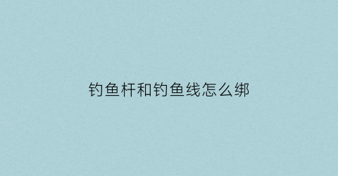 钓鱼杆和钓鱼线怎么绑(钓鱼杆和钓鱼线怎么绑视频)