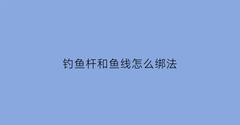 钓鱼杆和鱼线怎么绑法(钓鱼竿和鱼线怎么绑视频)