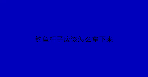 “钓鱼杆子应该怎么拿下来(钓鱼杆是怎么装的)