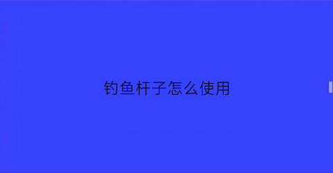 钓鱼杆子怎么使用(钓鱼的杆子怎么用)