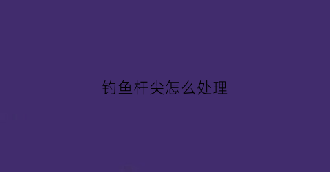 钓鱼杆尖怎么处理(钓鱼杆尖怎么绑)
