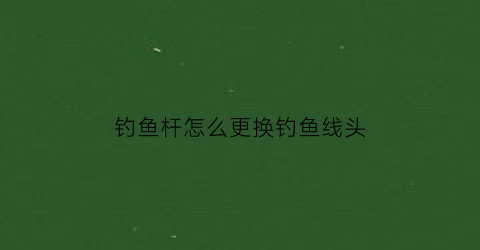 钓鱼杆怎么更换钓鱼线头(钓鱼杆怎么更换钓鱼线头视频)