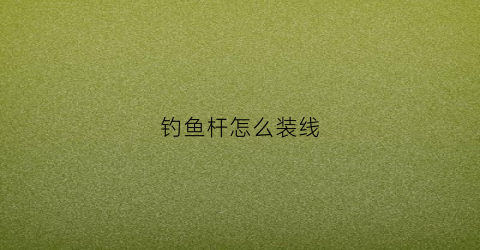 钓鱼杆怎么装线(钓鱼竿怎么装线视频)