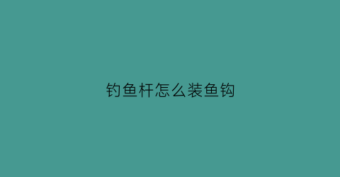 钓鱼杆怎么装鱼钩(鱼竿装钓钩教程)