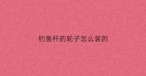 钓鱼杆的轮子怎么装的(钓鱼杆的轮子怎么装的图解)