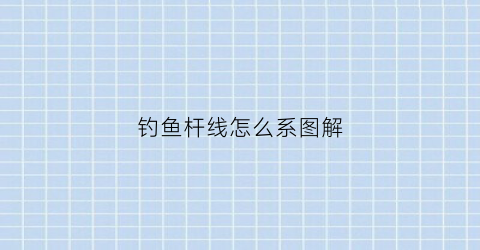 钓鱼杆线怎么系图解(钓杆鱼线怎么绑视频)