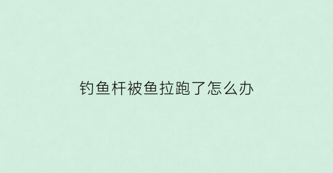 钓鱼杆被鱼拉跑了怎么办(鱼杆被鱼拖走照片)