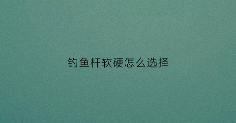 钓鱼杆软硬怎么选择(钓鱼竿软硬怎么分)