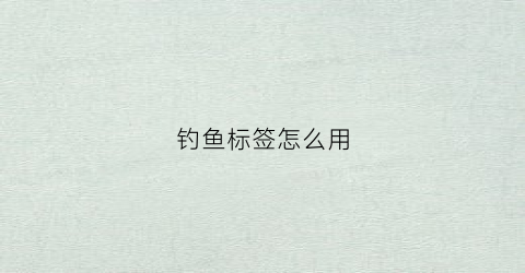 钓鱼标签怎么用(钓鱼的标签)