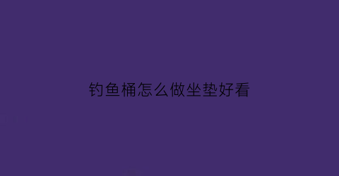 钓鱼桶怎么做坐垫好看(钓鱼桶多功能装鱼桶)