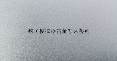 钓鱼模拟器古董怎么鉴别(钓鱼模拟器攻略)