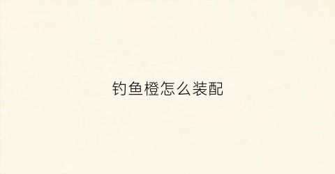 钓鱼橙怎么装配(钓鱼橙子的价格查询)