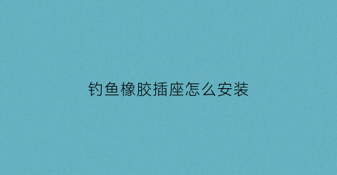 钓鱼橡胶插座怎么安装(钓鱼橡胶插座怎么安装图片)