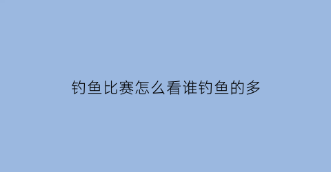 钓鱼比赛怎么看谁钓鱼的多(钓鱼比赛怎么计分比赛规则)