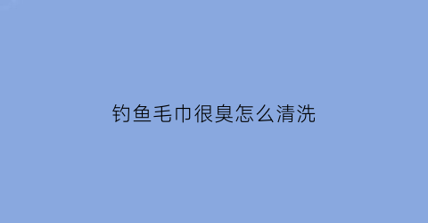 “钓鱼毛巾很臭怎么清洗(钓鱼毛巾很臭怎么清洗掉)