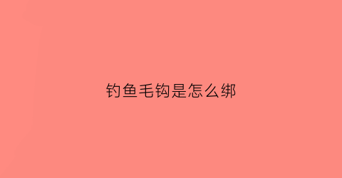 钓鱼毛钩是怎么绑(毛钩绑法)