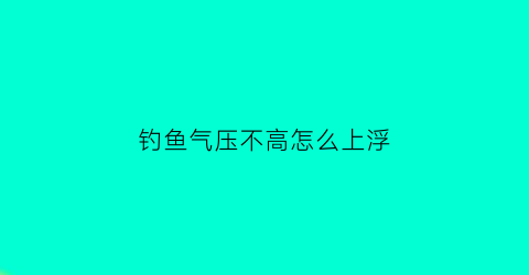 钓鱼气压不高怎么上浮(钓鱼气压低是什么意思)