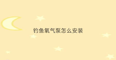 钓鱼氧气泵怎么安装(野钓氧气泵)
