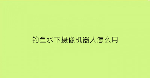 “钓鱼水下摄像机器人怎么用(高清水下钓鱼监控器价格)