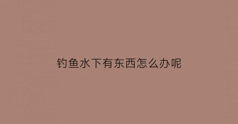 钓鱼水下有东西怎么办呢(钓鱼水下冒得泡泡很小很密)