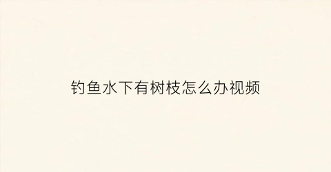 钓鱼水下有树枝怎么办视频(钓鱼钓到树枝)