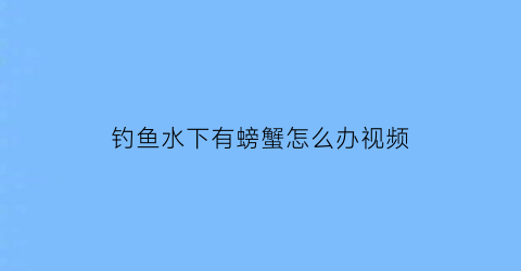 钓鱼水下有螃蟹怎么办视频(河里钓螃蟹)
